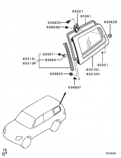Mecanism inchidere geam spate Mitsubishi Pajero IV (poz.63321)