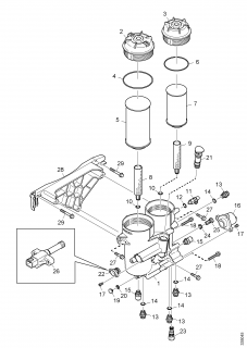 Diuza Venturi suport filtre motorina Scania motor 12,7D Euro 5 (poz.16)