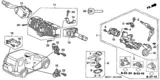 Comutatoare coloana directie Honda CRV II (poz.12 ,lumini,poz.13 stergatori)