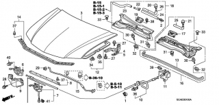 Broasca deschidere capota Honda Accord VIII (poz.7)