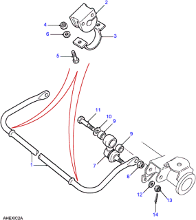 Bucsa bara stabilizatoare punte fata/spate Land Rover Defender (poz.2)