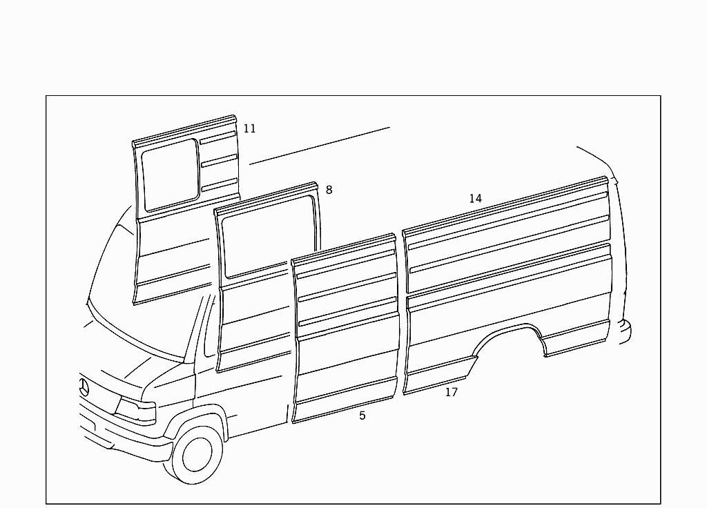 Panou lateral  Mercedes Vario (stanga/dreapta fara geam poz.5)