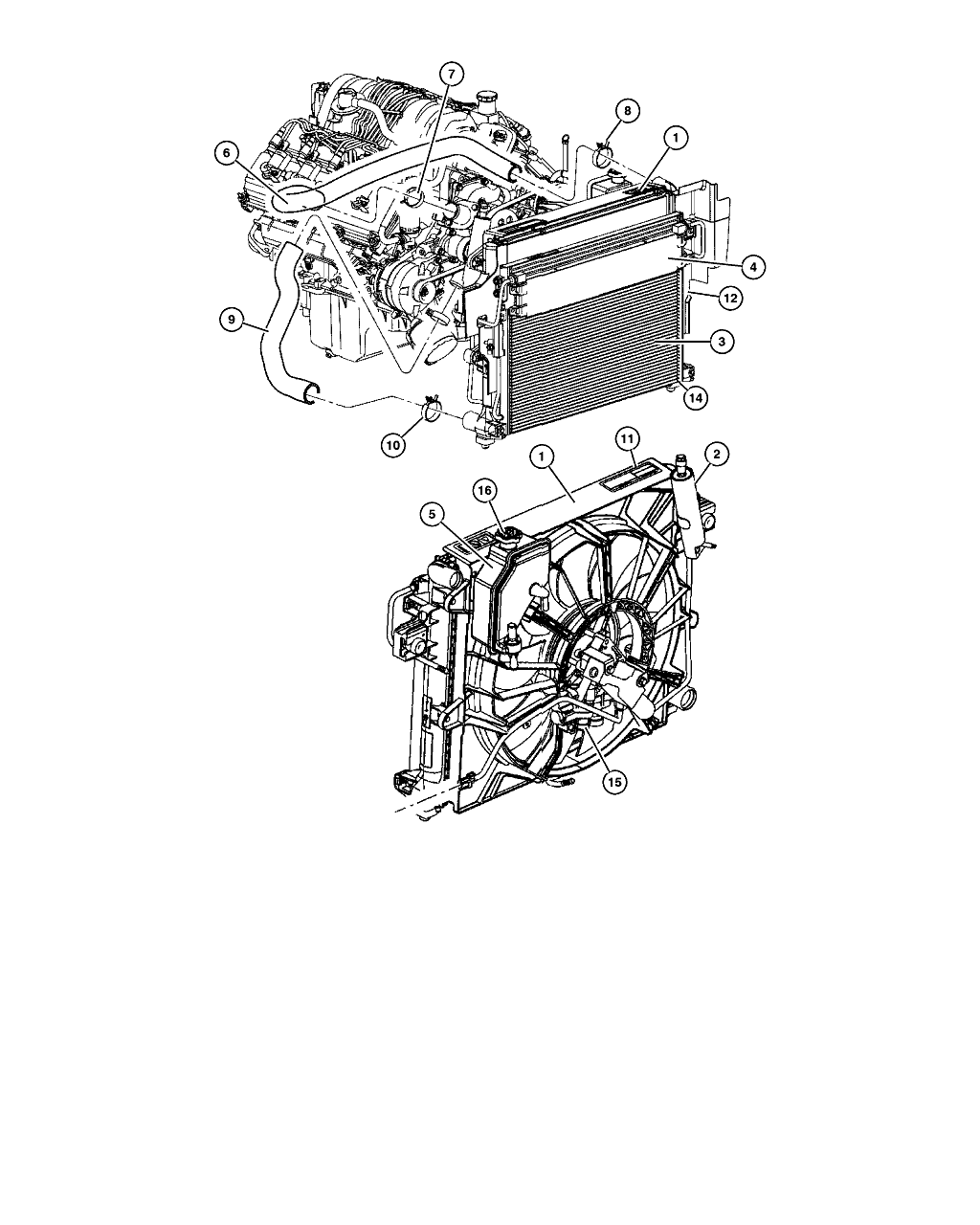 Furtune radiator Jeep Grand Cherokee III intrare/iesire (poz.6 si 9)