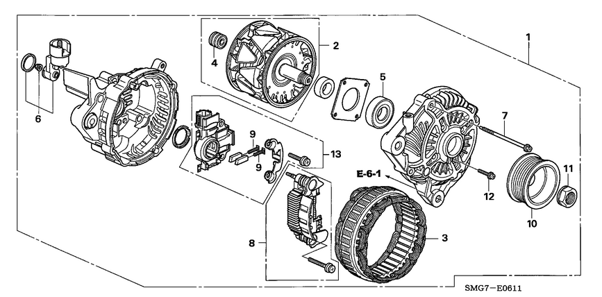 Fulie alternator Honda motor 1,8 benzina (poz.10)
