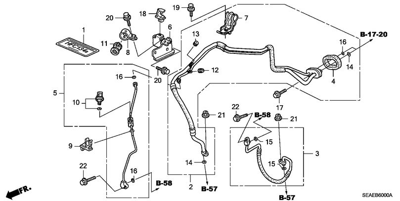 Conducte aer conditionat Honda Accord VIII motoare benzina (vezi schita)