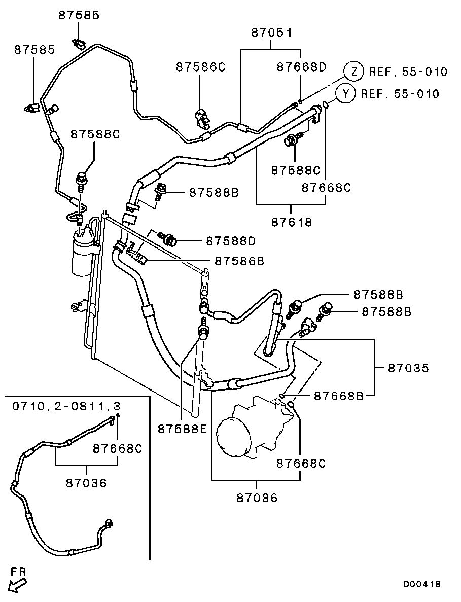 Conducte aer conditionat Mitsubishi L200 (vezi schita)