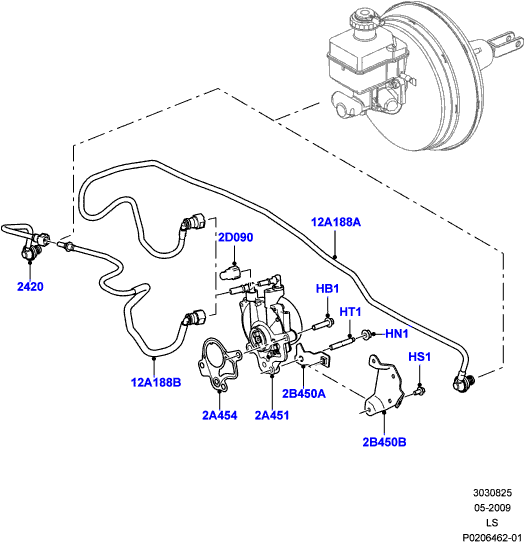 Pompa vid Land Rover motor 2,7 TD