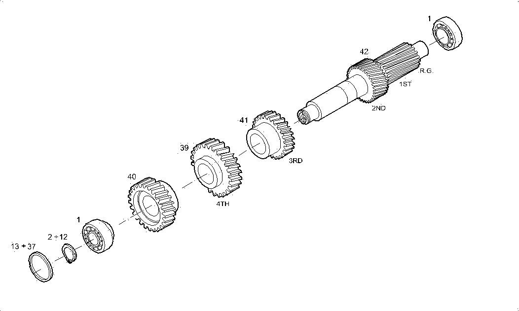 Pinion cutie viteza invers viteza a IV a Iveco Eurotech (poz.40)