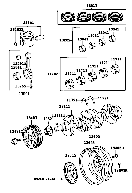 Biela piston motor 1,4 D-4D Toyota