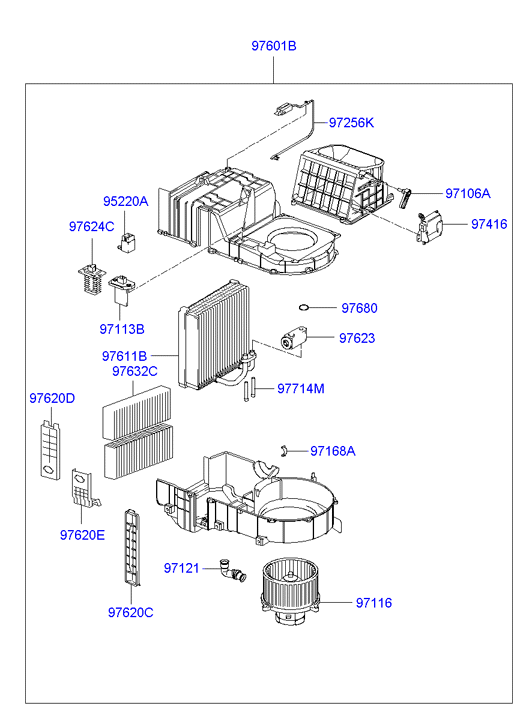 Evaporator clima in aeroterma Hyundai Terracan