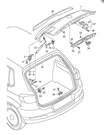 Hayon spate Vw Tiguan