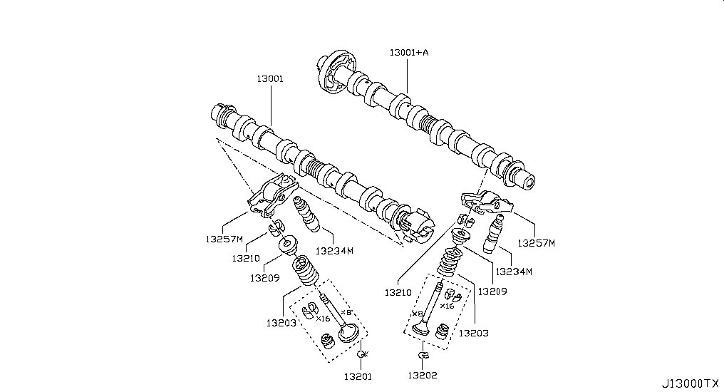 Ax came admisie/evacuare motor 2,0 dCi Nissan 