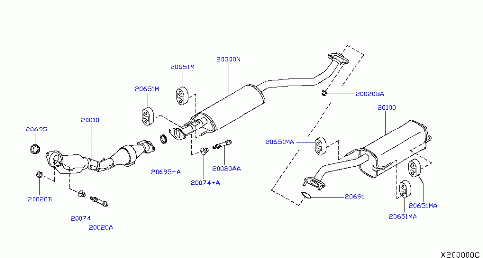 Toba esapament intermediara Nissan Tiida motor 1,8 