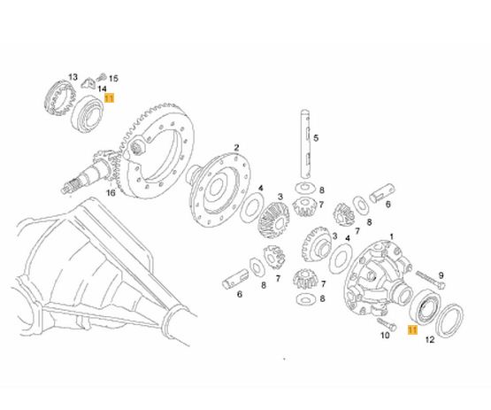 Rulment planetar diferential punte spate HY0645 Man L2000 (poz.11)
