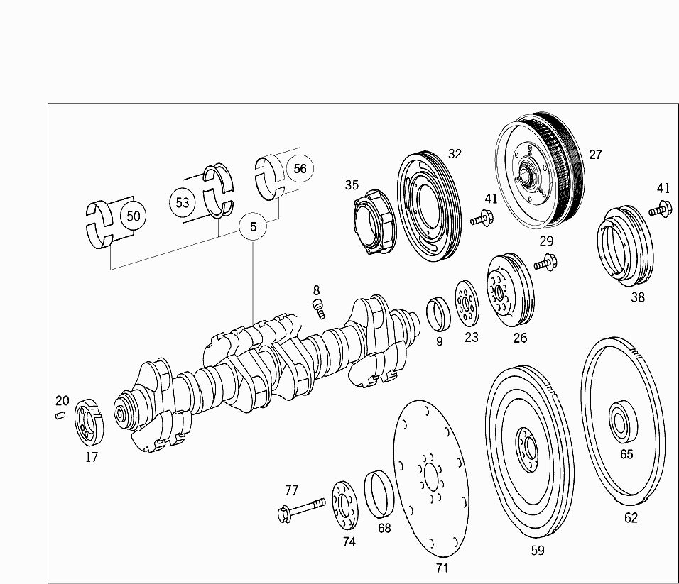 Arbore cotit STD motor Mercedes 12,0TD OM 457 (poz.5)