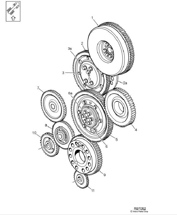 Pinion distributie motor Volvo,Renault 10.8 DXi (poz.5)