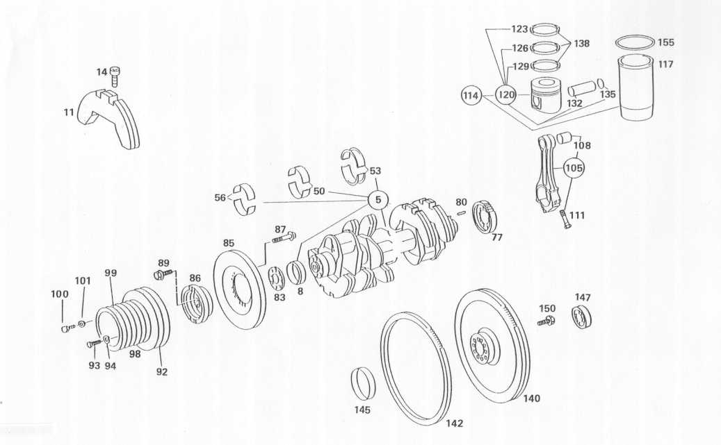Fulie completa palier motor Mercedes 11,3D autocar Setra 315UL (poz.98)