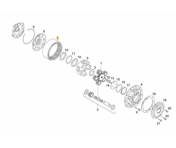 Pinion planetar I=3,0 Z=30 35MM axa punte fata Man VP09 (poz.1)