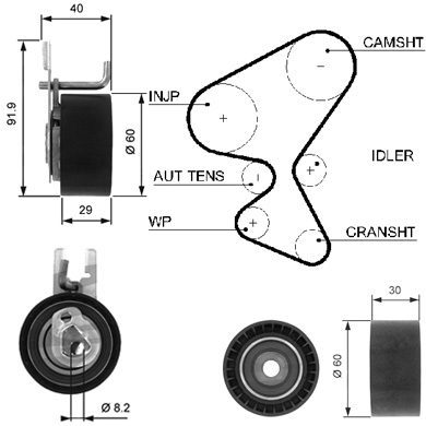 Kit distributie motor Ford  1.6 TDCI  