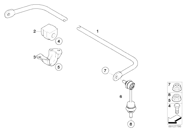 Bucsa bara stabilizatoare spate E 60 (poz.2)