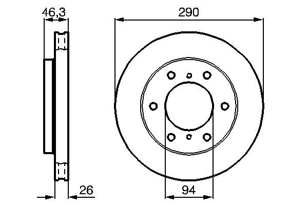 Disc frana punte fata Mitsubishi  Pajero IV (290 mm si 332 mm)