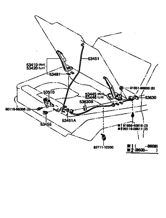 Inchizator capota Land Cruiser J 7 (poz.53510)
