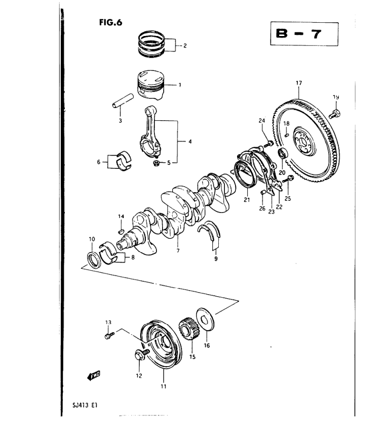 Fulie arbore cotit motor  1.3 Suzuki Samurai (poz.11)