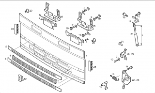 Grile capota Iveco Eurocargo 120  (poz.4,5,6)