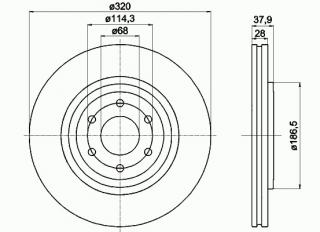 Disc frana fata Nissan Navara (janta 17 toli)