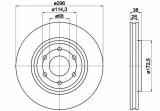 Disc frana fata Nissan Navara (jante 16 toli)