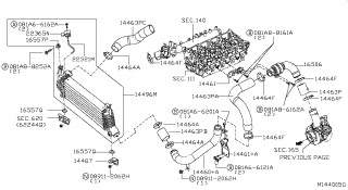 Furtune intercooler motor Nissan 2,5 dCi (vezi schita)