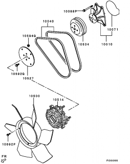 Fulie pompa apa motor Mitsubishi 3,2 DI-D