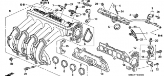 Garnitura galerie admisie/evacuare motor 1,4 Honda