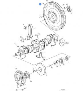 Fulie arbore cotit motor 12,1 TD Volvo (poz.24)