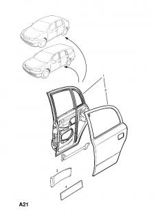 Fata de usa Opel  Astra G (partea din spate 4 usi)