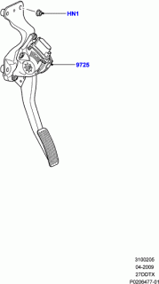 Pedala acceleratie Land Rover motor 2,7 TD