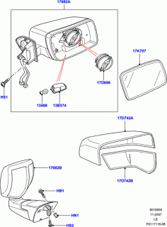 Oglinda completa fara sticla Land Rover Discovery III