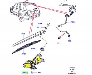 Motor stergator spate Range Rover Sport