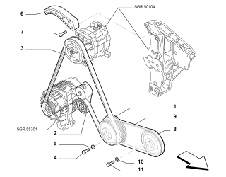 Fulie palier motor 1,4 Fiat