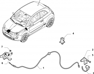 Incuietoare capota Fiat 500 (poz.8)