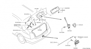 Inchizator capota spate pe fusta Nissan Primera III (poz.84420)