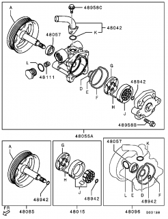 Fulie cu ax  pompa servodirectie Mitsubishi Outlander II