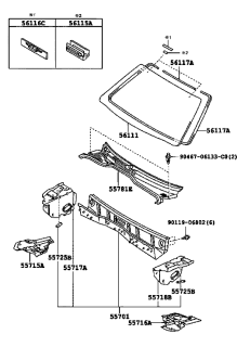 Grila sub parbriz Toyota Land Cruiser J12