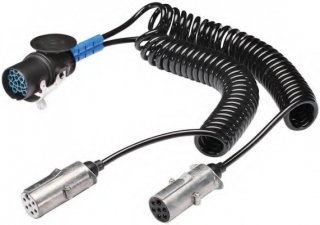 Cablu tip Y electric semiremorca  de la 15-poli la 2x7-poli, lungime 3,5 m