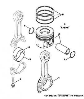 Biela piston motor 2,2 HDi Peugeot