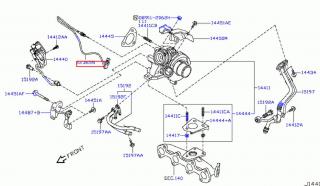 Senzor temperatura gaze la iesire motor 2,0 dCi Nissan (poz.1440)