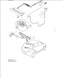 Mecanism stergatori luneta spate Suzuki Swift III