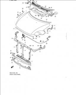 Broasca la capota motor Suzuki  Swift III