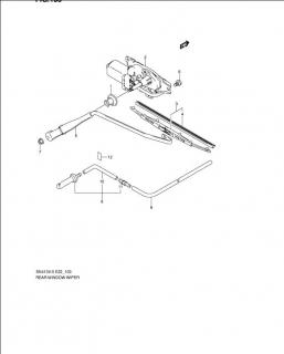 Mecanizm stergator luneta spate Suzuki Jimny 