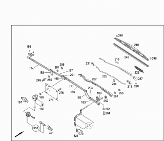 Mecanism stergatorare parbriz Mercedes Tourismo 15 RHD (poz.171)